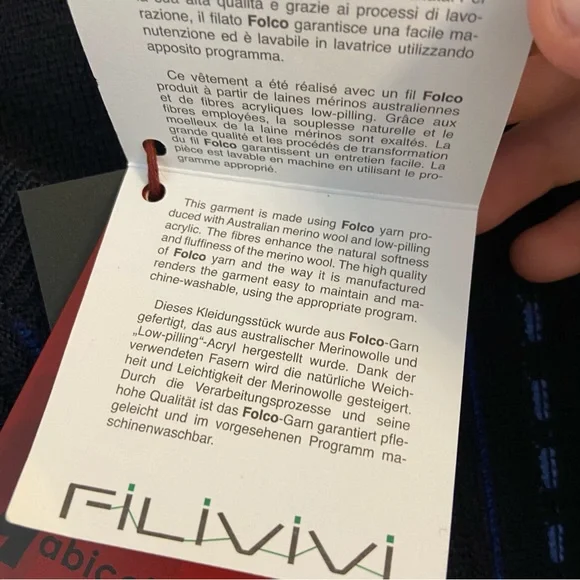 {Gabicci} NWT Vintage Blue Wool Blend V-Neck Pullover Sweater - XXL - Picture 6 of 9